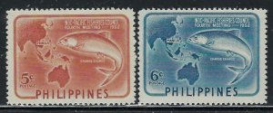 Philippines 578-79 MNH 1952 Fish and Map (fe7038)