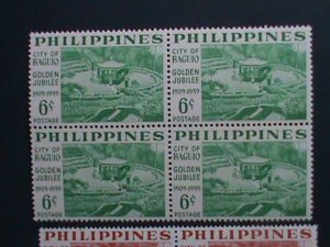 ​PHILIPPINES-1959-SC# 804-5- 50TH ANNIVERSARY-  CITY OF BAGUIO-MNH BLOCKS- VF