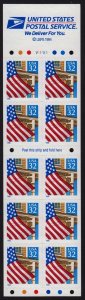 1995 Flag over Porch Sc 2920De mint booklet unfolded plate number V11111