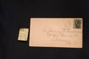 Scott 158 or 184 on cover Easthampton MA (eagle & shield) to Albany NY (#1752)