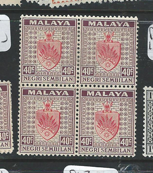 MALAYA NEGRI SEMBILAN (P2702B) ARMS 40C  SG 35 BL OF 4    MNH