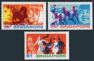 Singapore 161-163, MNH. Mi 164-166. Youth of Singapore,1972. Training,Sport,Art.