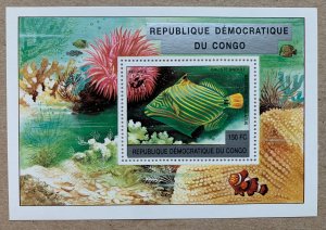 Zaire unlisted 2001 Surcharge on Fish MS, MNH