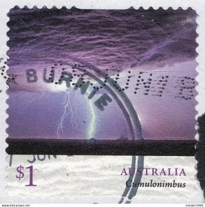 AUSTRALIA 2018 $1 Multicoloured, Cloudscapes-Cumulonimbus Die-Cut Self Adhesi...