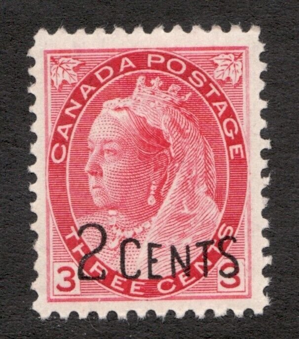 1899 Canada Sc# 88 provisional ovpt - 2 Cent Queen Victoria - MNH Cv$82.50 usd