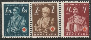 Croatia 1941 Sc B3-5 set MH