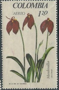 Colombia C490 (mnh) 1.20p little flag orchid (Masdevallia coccinea) (1967)