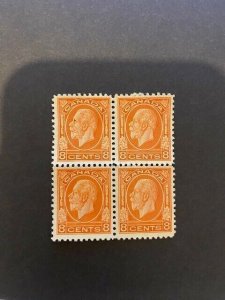 Canada 1932 King George V 8c mint unused SG 324 block of 4 no gum