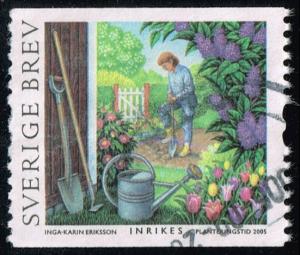 Sweden #2510 Woman in Garden; Used