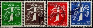 Switzerland 1939: Sc. # 260-263; Used Cpl. Set - German Version