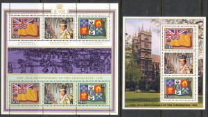 Niue Sc# 221, 221d MNH pane/6 + Souvenir Sheet 1978 Elizabeth II