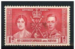 St Christopher & Nevis 1937 - Scott 76 MH - Coronation