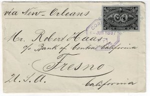 Guatemala 1897 Panzos cancel on 10c Exposition stationery envelope to the U.S.