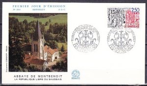 France, Scott cat. 2055. Abbey of Medieval Knights. First day cover. ^