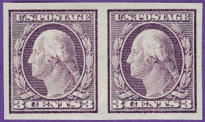 US Scott #345 3¢ Washington Pair, Mint-VF-NH, VERY PRETTY W/ GOOD MARGINS! (WK)