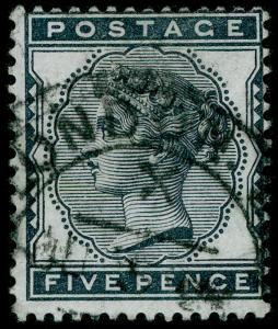 Sg169, 5d indigo, fine used, CDS. Cat £110.