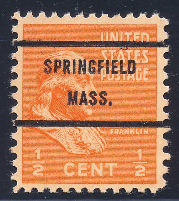 Springfield MA, 803-71 Bureau Precancel, ½¢ Franklin