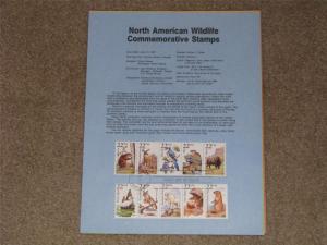 North American Wildlife Commemorative Stamps on Souvenir Pages