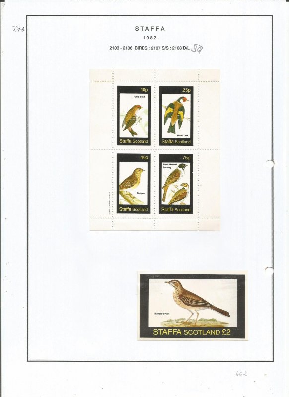 STAFFA - 1982 - Birds - Sheets - Mint Light Hinged - Private Issue