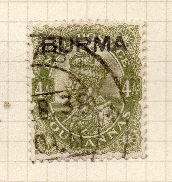 Burma 1937 GV Early Issue Fine Used 4a. Optd NW-198636