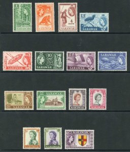 Sarawak SG188/202 1955 Set of 15 U/M Cat 100 pounds