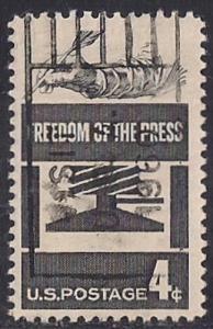 1119 4 cents SUPERB LOGO Freedom of Press(1958) Stamp used F-VF