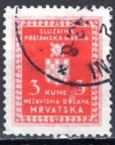 Croatia 1942; Sc. # O6; Used Perf. 11 1/2 Single Stamp