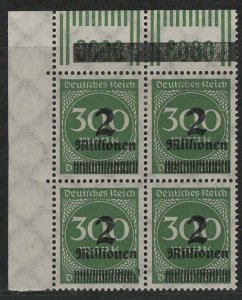 Germany Reich Scott # 270, mint nh, b/4, variation rotary print