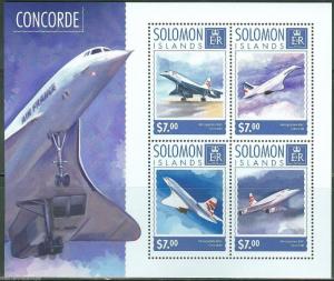 SOLOMON ISLANDS 2014 CONCORDE SHEET  PERFORATED MINT NH