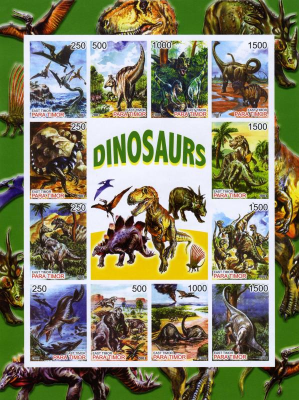 Timor (East) 2001 Dinosaurs Sheet Imperforated mnh.vf