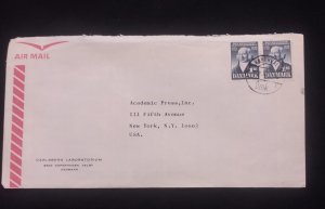 C) 1974. DENMARK. AIRMAIL ENVELOPE SENT TO USA. DOUBLE STAMP. 2ND CHOICE