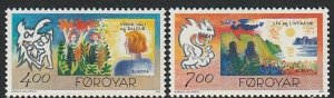 1995 Faroe Islands - Sc 282-3 - MNH VF - 2 single - Peace and Freedom