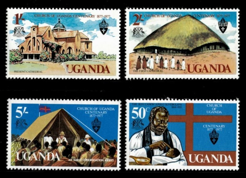 Uganda 1977 - CHURCH OF UGANDA CENTENARY - Set of 4 (Scott #171-4) - MNH