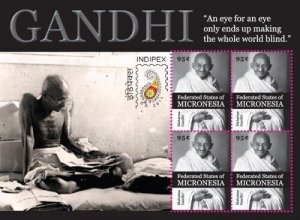 Micronesia 2011 - MAHATMA GANDHI Indipex - Sheet of 4 Stamps - Scott #909 - MNH