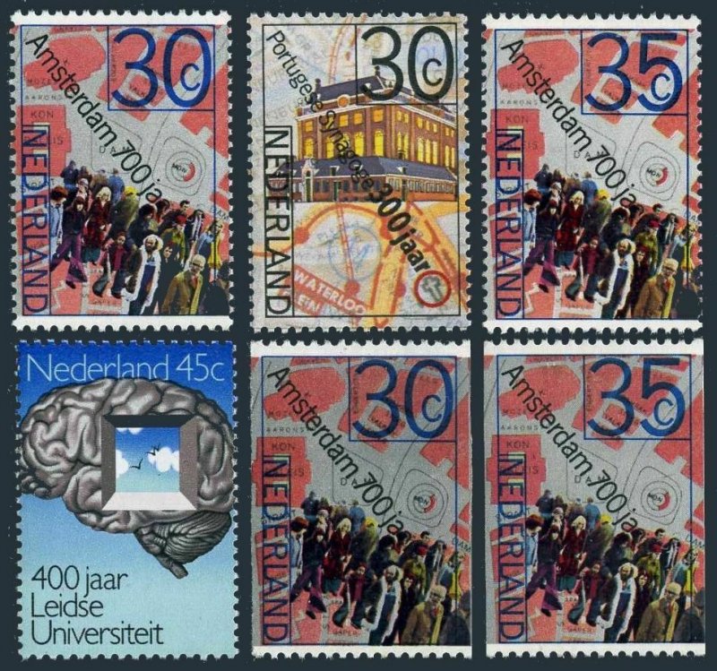 Netherlands 522-525,526-527 coil,MNH.Michel 1043-1046,1043C,1045C. Amsterdam-700