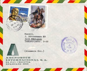 ad6110 - BOLIVIA - POSTAL HISTORY -  COVER to GERMANY 1976 Control del Porte
