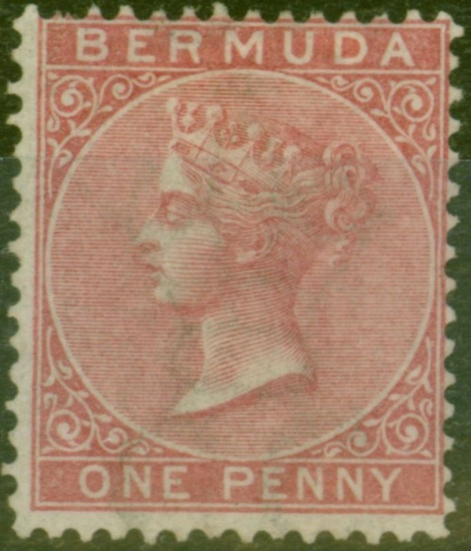 Bermuda 1865 1d Rose-Red SG1 Fine Mtd Mint