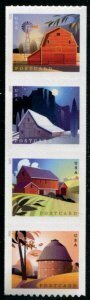 U.S.#5553a Barns 36c Postcard Rate Vertical Coil Strip of 4, MNH.