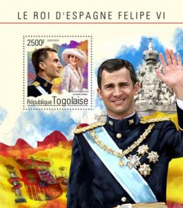 TOGO 2014 SHEET FELIPE VI QUEEN LETIZIA ROYALTY tg14607b