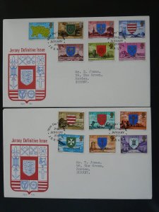 coat of arms definitive set x2 FDC Jersey 1976