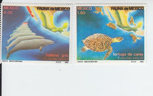 1982 Mexico Conservation Turtle & Whale (Scott 1281-82) MNH