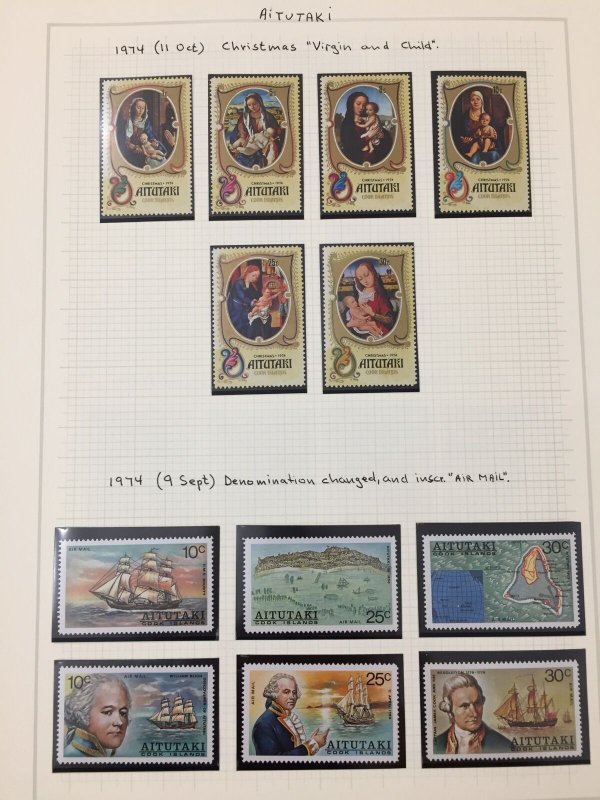 Cook Island Aitutaki 1972/77 Flowers Royalty Art MH To $5 (Apx 140+) CP3930