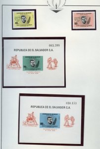 EL SALVADOR JOHN F. KENNEDY SET & S/S OVERPRINTED APOLLO 11 MOON LANDING MINT NH