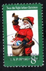 SC# 1472 - (8c) - Santa with horn & toys, Used single