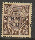 Germany-Upper Silesia O50, 5M DOUBLE INV. HORIZ OVERPRINT. MINT, NH. VF. (447)