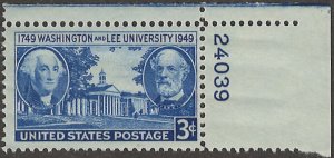 US Scott# 982 1949 3c brt bl Washington & Lee University  MNH - VF