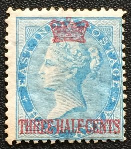 MALAYA Straits Settlements 1867 3 HALF cents opt INDIA QV ½ anna MH SG#1 M3361D