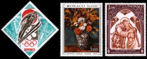 Monaco Scott 828, 829, 830 (1972) Mint NH VF B