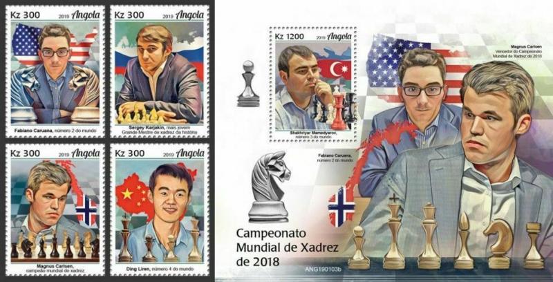 Z08 ANG190103ab ANGOLA 2019 World Chess Championship MNH ** Postfrisch