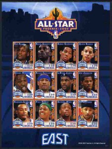 LIBERIA - 2009 - E. Conference Basketball - Perf 12v Sheet - MNH - Private Issue